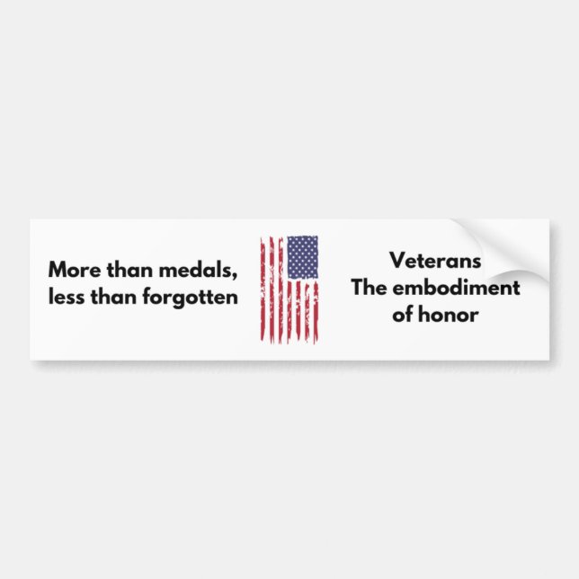 Veteran Bumper Sticker - Embodiment of Honor (Front)