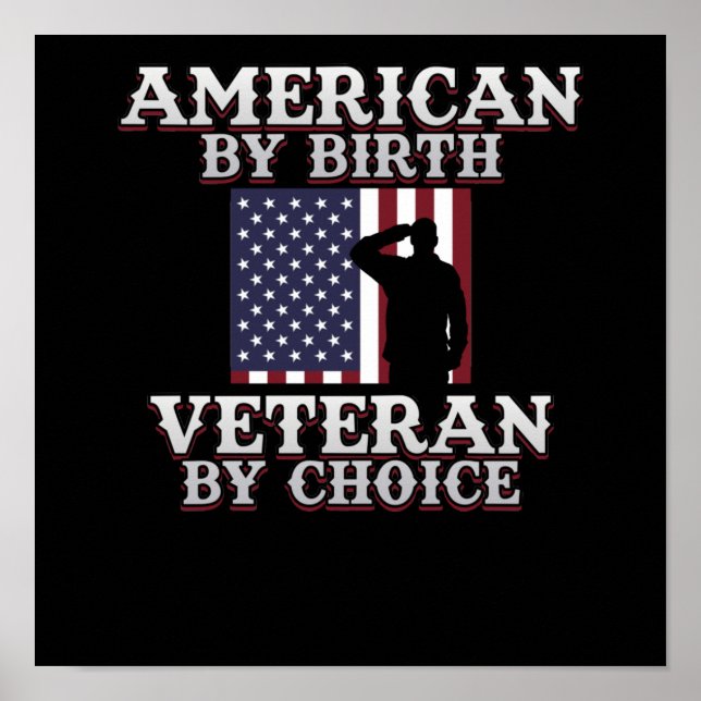 Veteran By Choice Happy Veterans Day Support Poster (Front)