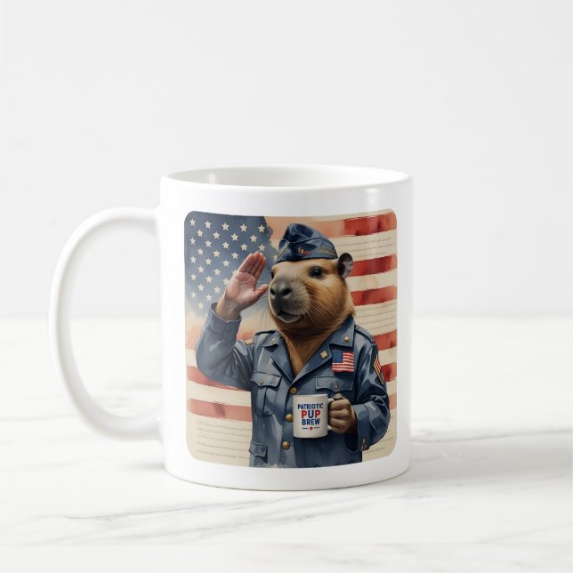 Veteran Capybara Coffee Mug Set (Left)