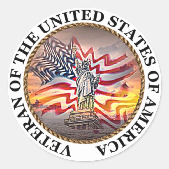Veteran Classic Round Sticker (Front)