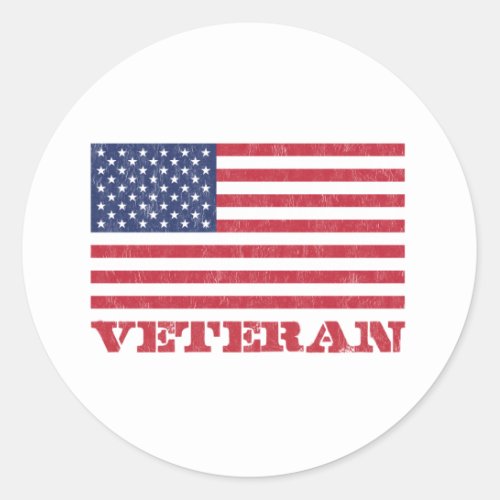 veteran classic round sticker