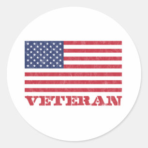 veteran classic round sticker