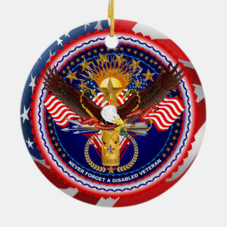 Veteran Customize Edit & Change background color Ceramic Ornament