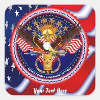 Veteran Customize Edit & Change background color Square Sticker