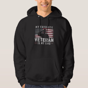 Veteran Dad American Flag Gift for Daughter Son Hoodie