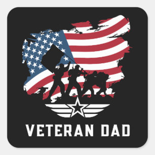 Veteran Dad Square Sticker