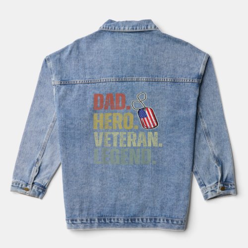 Veteran dad USA Flag  Denim Jacket