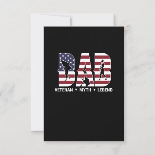 Veteran Dad USA Flag Happy Veterans Day Support RSVP Card
