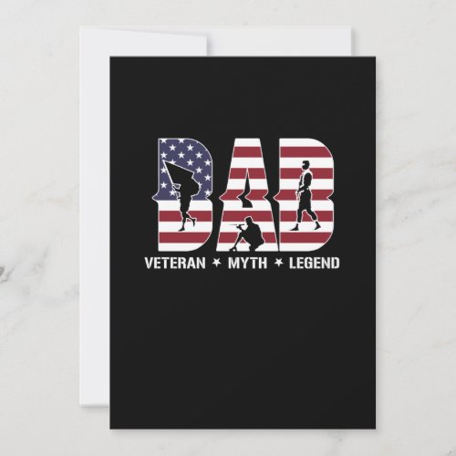 Veteran Dad USA Flag Happy Veterans Day Support Thank You Card