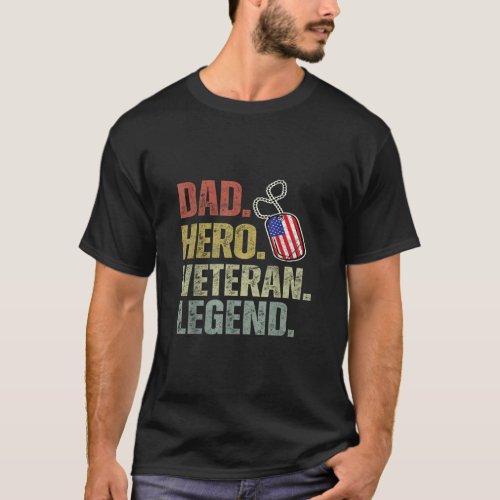 Veteran dad USA Flag  T_Shirt