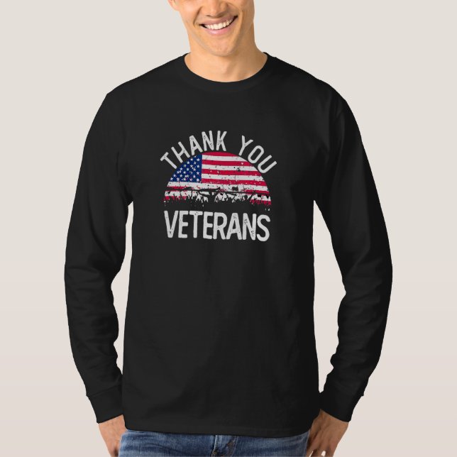 Veteran Day Thank You Veterans Combat Boots Americ T-Shirt (Front)