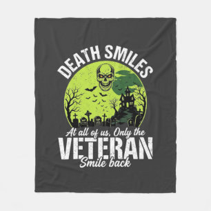 Veteran Death Smiles Halloween Design_1 Fleece Blanket