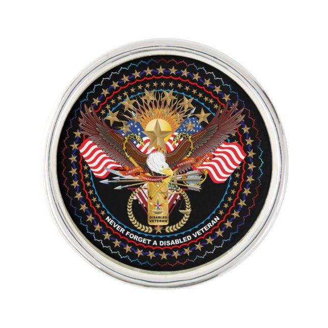 Veteran Disabled Important View About Design Below Lapel Pin (Front)