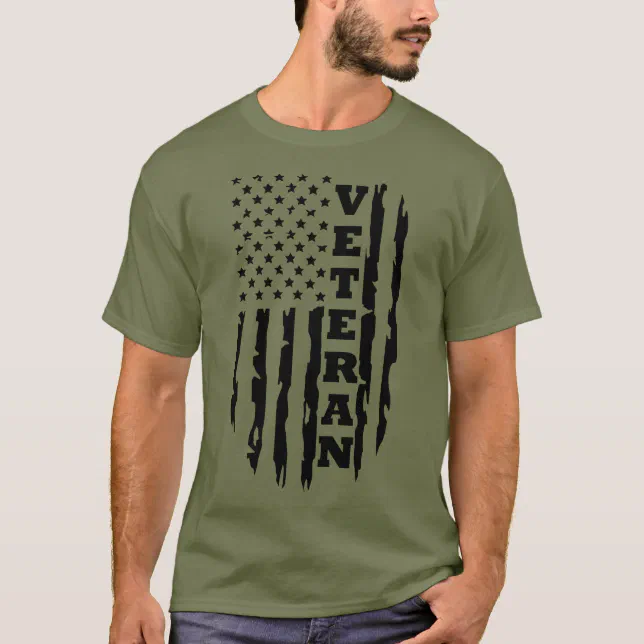 Veteran Distressed American Flag T-Shirt | Zazzle