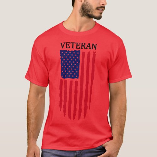 Veteran Distressed Flag Design T_Shirt