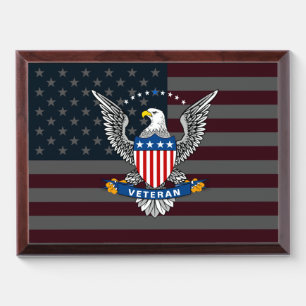 Veteran Eagle Flag of the USA Plaque