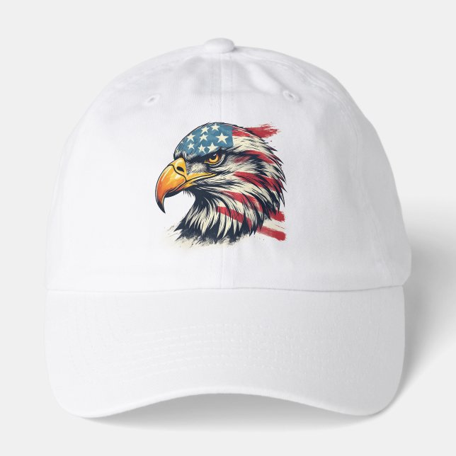 Veteran Eagle Gift – American Flag Design Hat (Front)