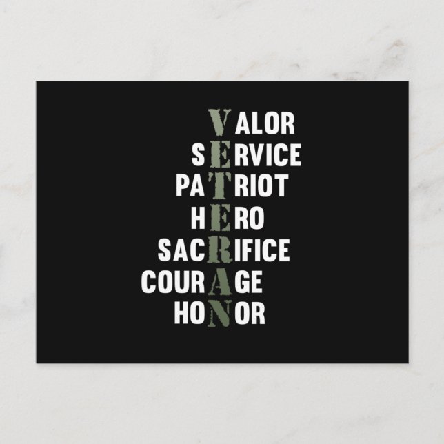 Veteran Facts Happy Veterans Day Support Graphic Announcement Postcard (Front)