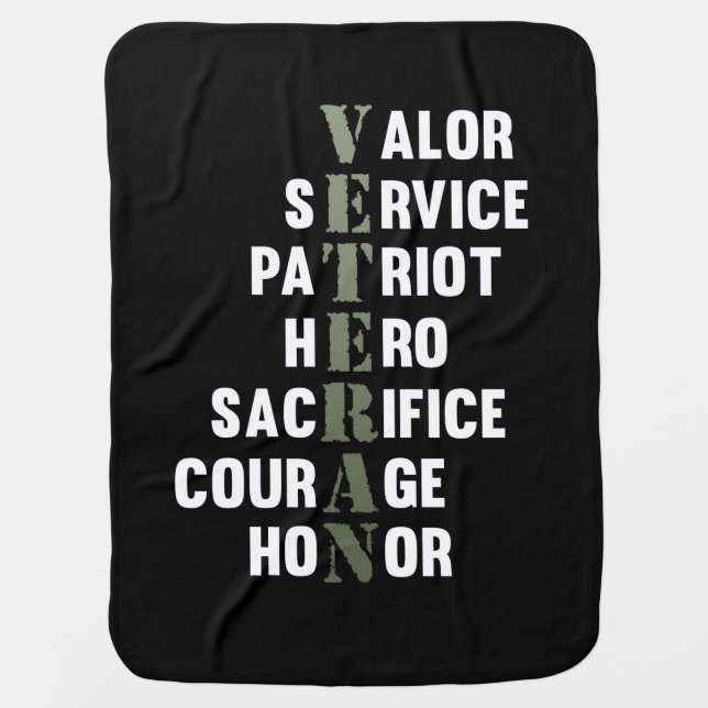 Veteran Facts Happy Veterans Day Support Graphic Baby Blanket (Front)