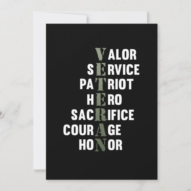 Veteran Facts Happy Veterans Day Support Graphic Thank You Card (Front)