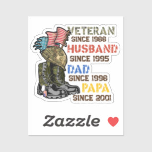Veteran Father Husband Dad Grandpa Family Gift Sticker