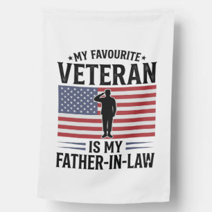 Veteran Father In Law Patriotic Vintage Quote Desi House Flag