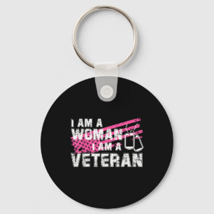 Veteran Female Pink Usa Flag Veterans Day Keychain