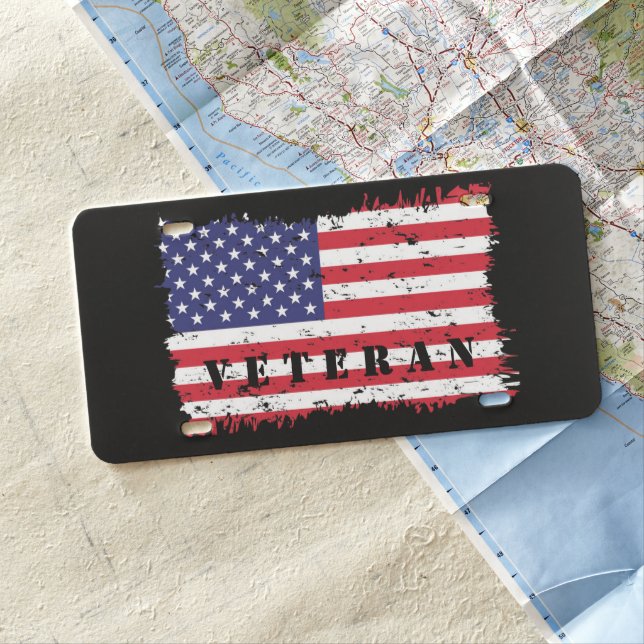 Veteran Flag License Plate (In Situ)