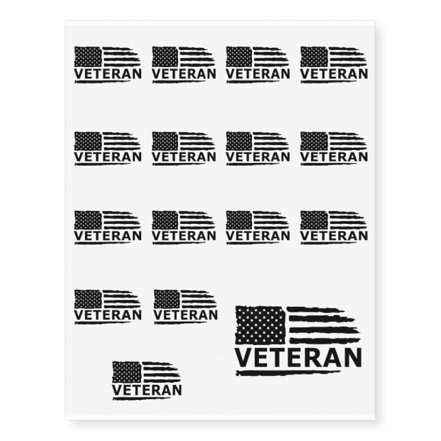 Veteran Flag Temporary Tattoos (Front)