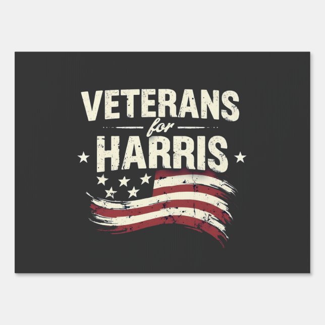 Veteran for Harris Kamala Harris Army Election Sign (Front)