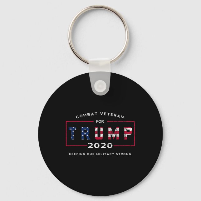 Veteran For Trump 2020&# - Keep Our Military Stro Keychain (Front)