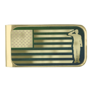 Veteran Gold Finish Money Clip