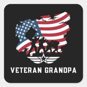 Veteran Grandpa Square Sticker