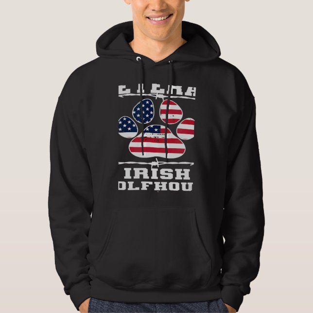 Veteran Irish Wolfhound Retired Dog Retirement Pet Hoodie (Front)