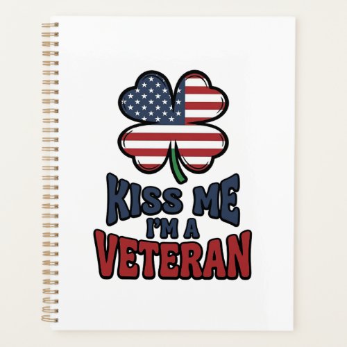 Veteran Kiss Me Patriotic Clover Vintage Shirt_1 Planner