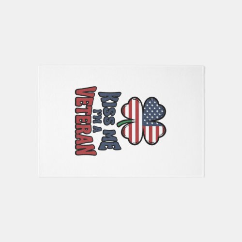 Veteran Kiss Me Patriotic Clover Vintage Shirt_1 Rug