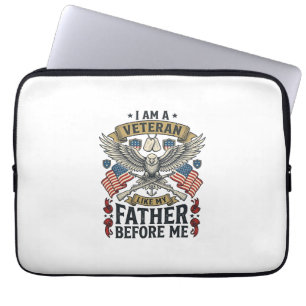 Veteran Like My Father Before Me Eagle Laptop Sleeve