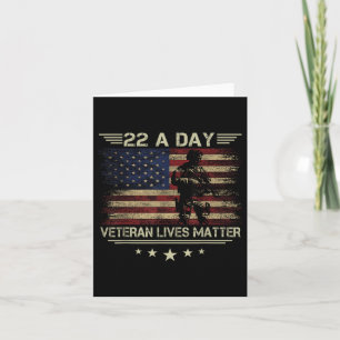 Veteran Lives 22 Day Suicide Awareness Ptsd Vetera Card