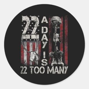 Veteran Lives Suicide Awareness Ptsd Veteran 22 Da Classic Round Sticker