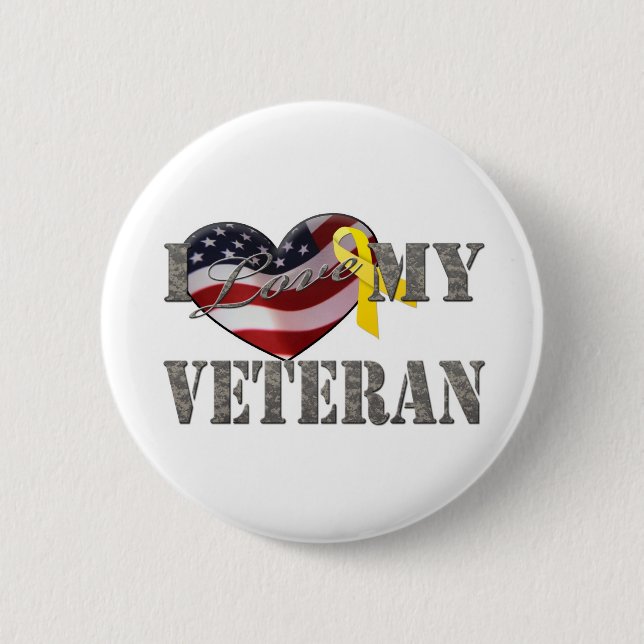 Veteran Love Pinback Button (Front)