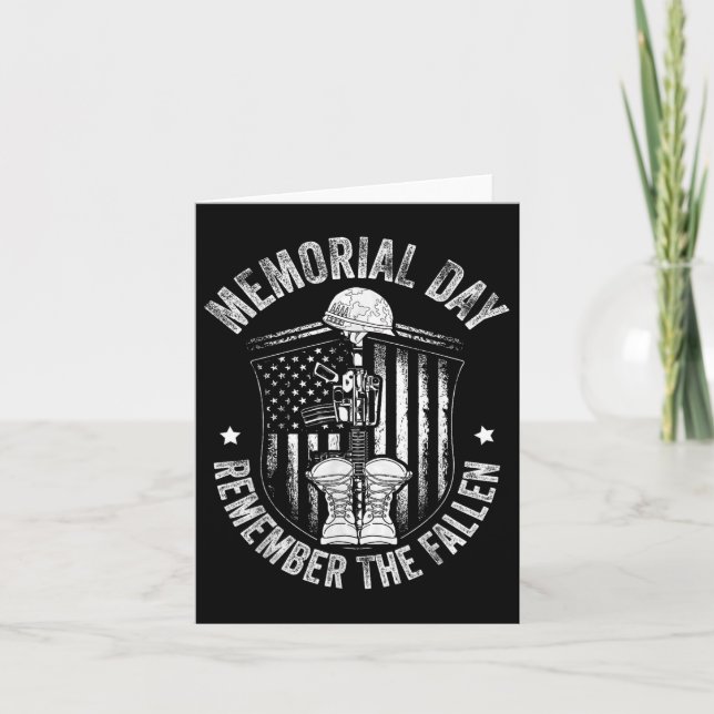 Veteran Memorial Day Remember The Fallen Veterans Card (Front)