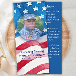 Veteran Memorial Funeral Prayer Bookmark Card