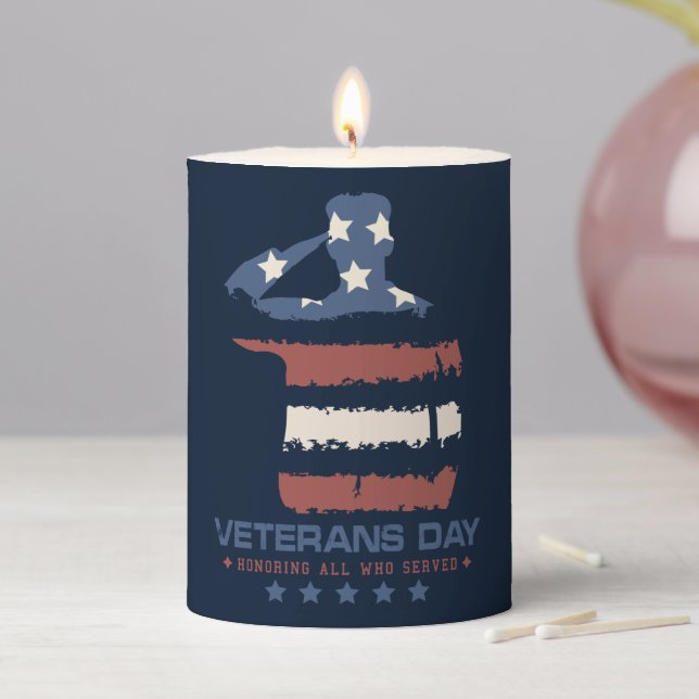 Veteran Memorial Funeral USA  Pillar Candle (In Situ)