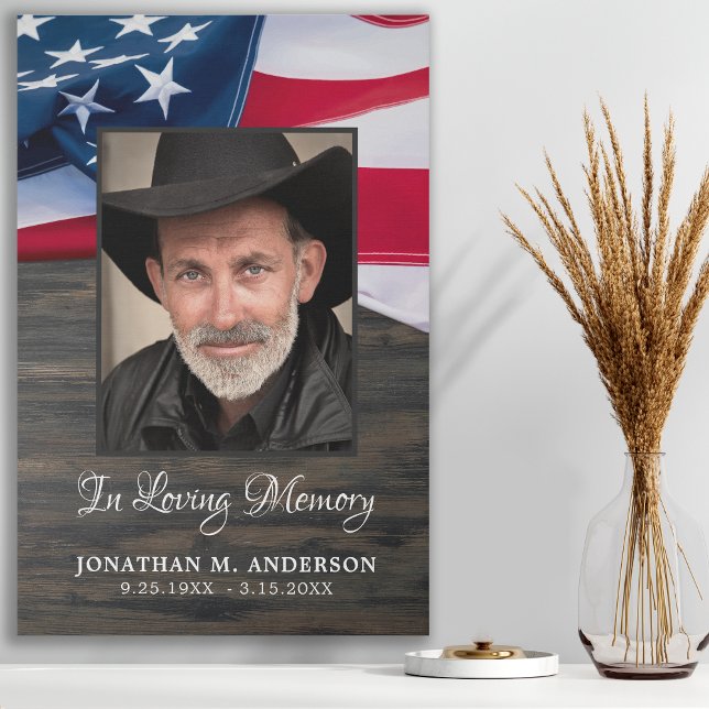 Veteran Memorial Military Photo USA American Flag Faux Canvas Print (Creator Uploaded)