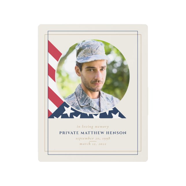 Veteran Memorial Photo Metal Print (Front)
