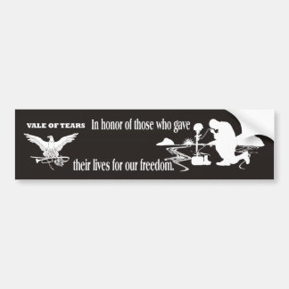 Veteran Memorial Vale of Tears Remembrance Bumper Sticker