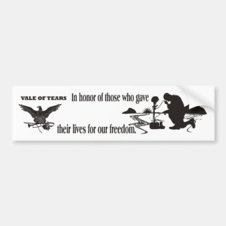 Veteran Memorial Vale of Tears Remembrance Bumper Sticker
