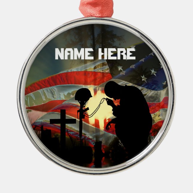 Veteran Memorial Vale of Tears Remembrance Metal Ornament (Front)