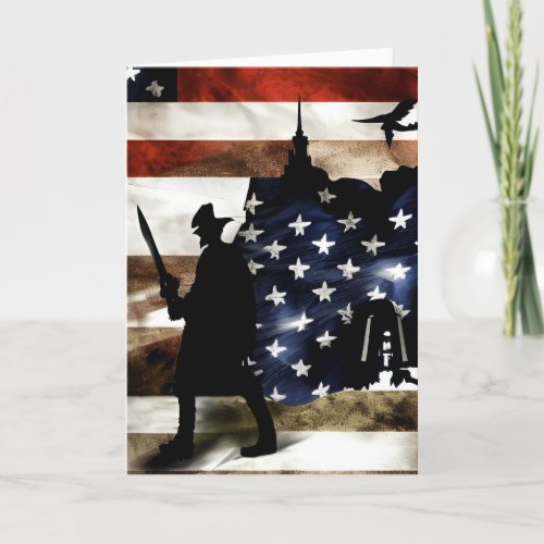 Veteran Military Patriotic Inspired Dark Art       Holiday Card