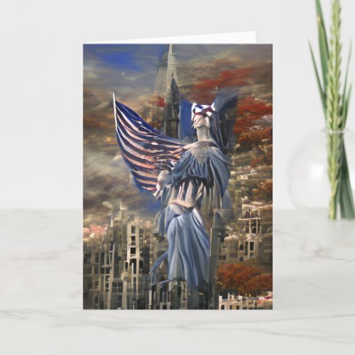 Veteran Military Patriotic Inspired Dark Art       Holiday Card